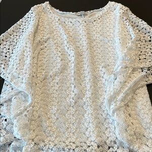 Dress Barn Elegant White Lace Women's Top